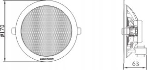 Hikvision GŁOŚNIK SUFITOWY DS-QAE0206G1-V 6 W 6
