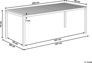 Selsey Stół ogrodowy z certyfikowanego drewna tekowego 200 x 90 cm jasny VIAREGGIO II 8