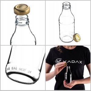 Kadax Butelka Na Nalewki 330ml Bimber Z Zakrętką Wódkę Sok Szklana 1szt Soki 10