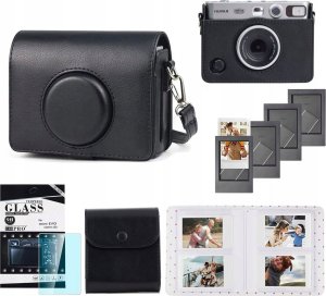 Pokrowiec LoveInstant Zestaw 5w1 Futerał + Szkło + Album 64x + Etui Zdjęcia + Ramki Do Fuji Instax Mini Evo / Czarny 9