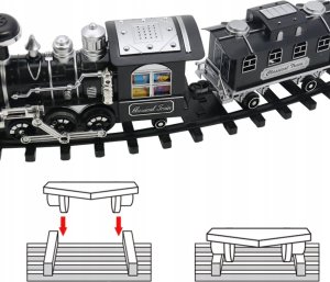 click4TOYS Kolejka Elektryczna Duży Tor Lokomotywa Pociąg Dym 16