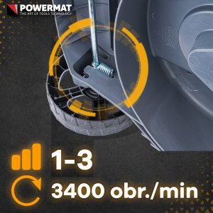 Kosiarka elektryczna Powermat KOSIARKA ELEKTRYCZNA DO TRAWY 2200W NÓŻ 32CM LEKKA DUŻY KOSZ 30L 3