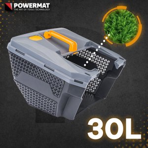 Kosiarka elektryczna Powermat KOSIARKA ELEKTRYCZNA DO TRAWY 2200W NÓŻ 32CM LEKKA DUŻY KOSZ 30L 9