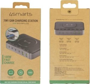 Ładowarka 4smarts 4smarts Stacja ładująca 7w1 100W         z ładowaniem bezprzewodowym czarno-szary/black-grey 540571 4