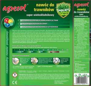 Agrecol Nawóz do trawników wieloskładnikowy 5kg bujny rozrost i zielony kolor 3