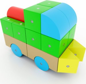AIG Klocki Magnetyczne WABI Zestaw Edukacyjny 120 el. + tacka magnetyczna WABI Pad 23