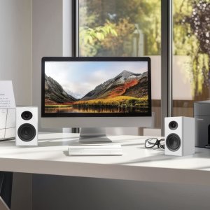 Głośniki komputerowe Fenda Głośniki do komputera bluetooth Laudberg XS1W 2.0 Białe 80W pilot HDMI ARC USB DAC 2