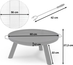 Palenisko ogrodowe Berdsen Palenisko ogrodowe z rusztem 60 cm Berdsen BD-881 3