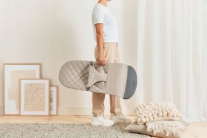 BabyBjorn BABYBJORN bouncer BLISS Woven Classic Quilt, sand grey, 006217 7