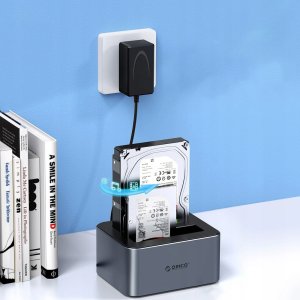 Stacja dokująca Orico Stacja dokująca na 2 dyski z funkcją klonowania offline 2,5"/3,5" SATA HDD/SSD - szara 3