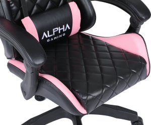 Fotel Alpha Gaming Fotel Gamingowy Krzesło Gracza Biurowy Carbon Różowy Porządny 8