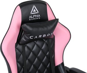 Fotel Alpha Gaming Fotel Gamingowy Krzesło Gracza Biurowy Carbon Różowy Porządny 9