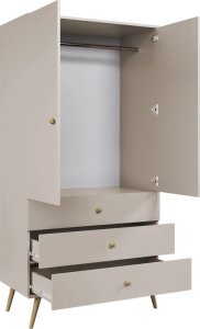 Fabryka Mebli Akord Szafa LEBEL z szufladami 3SZ 100cm kaszmirowa MELIMEBLE 2