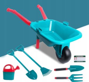 click4TOYS Zestaw Narzędzi Ogrodniczych Dla Dzieci Taczka Grabie Łopatka Szpadel 18 El 6