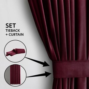 AmeliaHome AmeliaHome Zasłona VELVET styl klasyczny na taśmie 140x270 czerwona 2