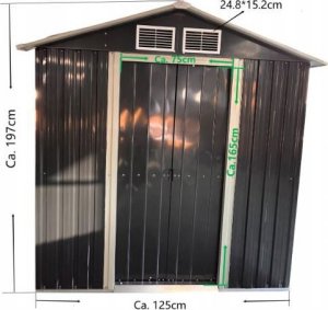 kontrast Domek metalowy na narzędzia blaszak, szopa 125x195x197 szary antracytowy 3