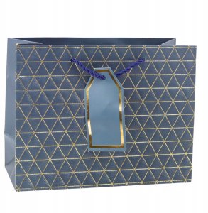 Lean Torba Prezentowa Geometryczna Złote Linie 23 x 18 x 10 cm 4