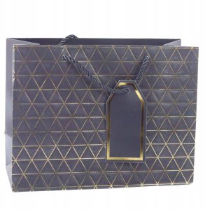 Lean Torba Prezentowa Geometryczna Złote Linie 23 x 18 x 10 cm 6