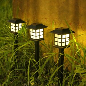 VERGIONIC Lampa ogrodowa solarna led domek dekoracja ozdoba do ogrodu 5