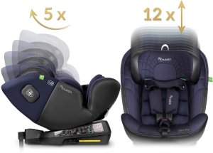 Fotelik samochodowy Nukido Fotelik samochodowy Aero Line czarno-granatowy 0-36 kg ISOFIX 12