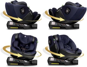 Fotelik samochodowy Nukido Fotelik samochodowy Aero Line czarno-granatowy 0-36 kg ISOFIX 3