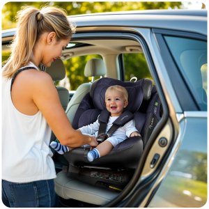 Fotelik samochodowy Nukido Fotelik samochodowy Aero Line czarno-granatowy 0-36 kg ISOFIX 10