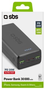 Powerbank SBS Mobile SBS TTBB30000PD20K bank mocy Litowo-polimerowy (LiPo) 30000 mAh Czarny 3