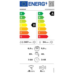 Pralko-suszarka Gorenje Washing machine - Dryer GORENJE WD2PA964ADW 7