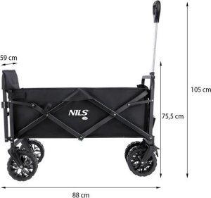 Nils Extreme Wózek turystyczny transportowy plażowy do 100kg czarny Nils camp nc1608 160l 13