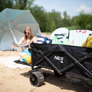 Nils Extreme Wózek turystyczny transportowy plażowy do 100kg czarny Nils camp nc1608 160l 8
