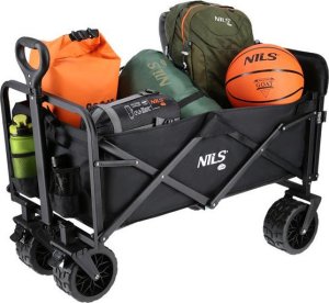 Nils Extreme Wózek turystyczny transportowy plażowy do 100kg czarny Nils camp nc1608 160l 10