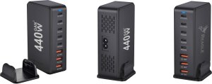 Zasilacz do laptopa Reagle SZYBKA ŁADOWARKA 8 w 1 GaN III 440W PD 5x USB C 3x QC 3.0 DO LAPTOPA IPHONE 7