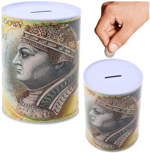 LeanToys Skarbonka Metalowa Puszka Banknot 200 Złotych 16x12cm 2