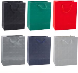 Lean Torba Prezentowa Elegancka Tłoczone Kwadraty 23 x 18 x 10,5 cm 2