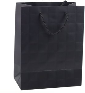 Lean Torba Prezentowa Elegancka Tłoczone Kwadraty 23 x 18 x 10,5 cm 3