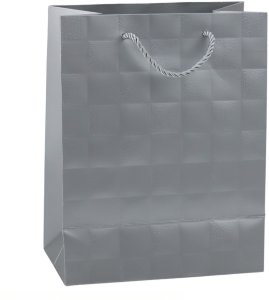 Lean Torba Prezentowa Elegancka Tłoczone Kwadraty 23 x 18 x 10,5 cm 6