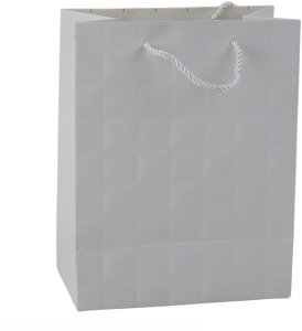 Lean Torba Prezentowa Elegancka Tłoczone Kwadraty 23 x 18 x 10,5 cm 8