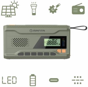 Radio Manta Radio przenośne na korbkę powerbank latarka DYNAMO USB FM, AM 2