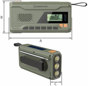 Radio Manta Radio przenośne na korbkę powerbank latarka DYNAMO USB FM, AM 7