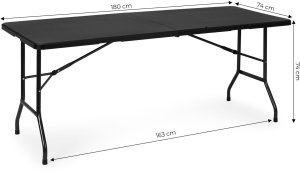 ModernHome Stół cateringowy 180 cm składany w walizkę czarny EDUKAMP 10