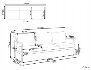 Beliani Sofa ogrodowa dla 3 osób KIATO Metal Jasnoszary 3