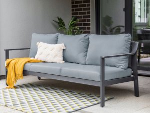 Beliani Sofa ogrodowa dla 3 osób KIATO Metal Ciemnoszary 2