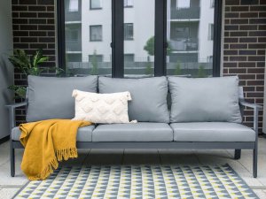 Beliani Sofa ogrodowa dla 3 osób KIATO Metal Ciemnoszary 4