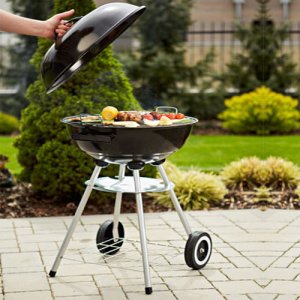 Home Life Grill ogrodowy węglowy Comfort przenośny z pokrywą i kółkami 3