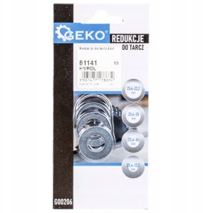 Geko Redukcje do tarcz 4szt. (25,4-22,2;25,4-20;25,4-16;25,4-12,7) (500) 2
