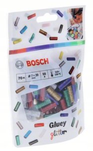 Bosch Hot glue sticks, glitter effect 70pcs. Gluey blue-green-red-silver-gold 4