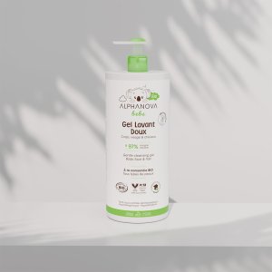 Alphanova Delikatny żel myjący dla niemowląt 2 w 1 Bebe Bio* 1000 ml 3