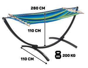 KELTIN Hamak ogrodowy ze stelażem 200x100cm 200kg (1) 2