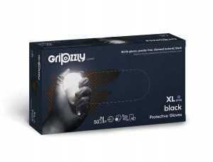 Zarys Zarys Gripzzly - Rękawiczki diagnostyczne, nitrylowe, bezpudrowe, czarne -X L 3