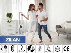 Wentylator Zilan WENTYLATOR KOLUMNOWY BEZŁOPATKOWY 97CM CICHY PANEL DOTYKOWY + PILOT 50W 10
